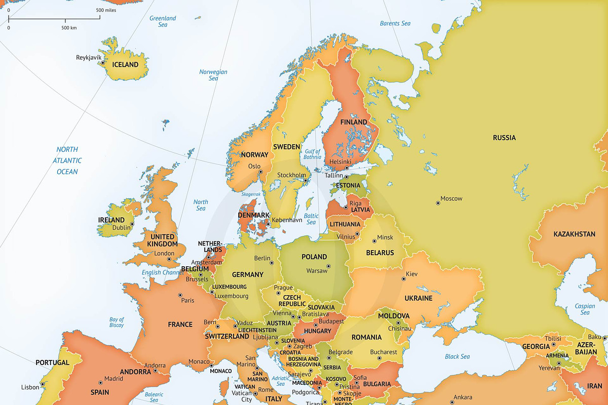 Bundle of 8 vector continent maps preview 2