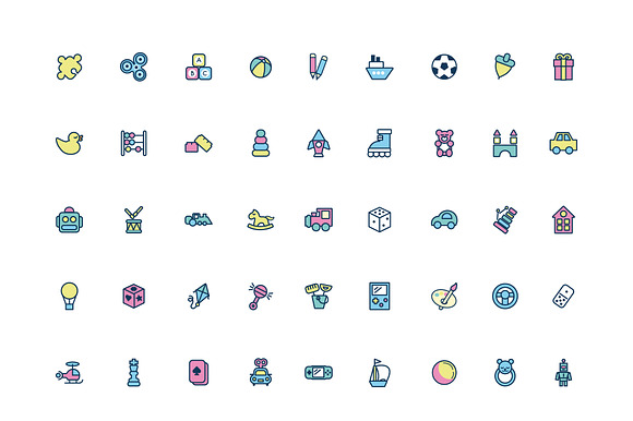 Toys Minimal Icons Set preview 2