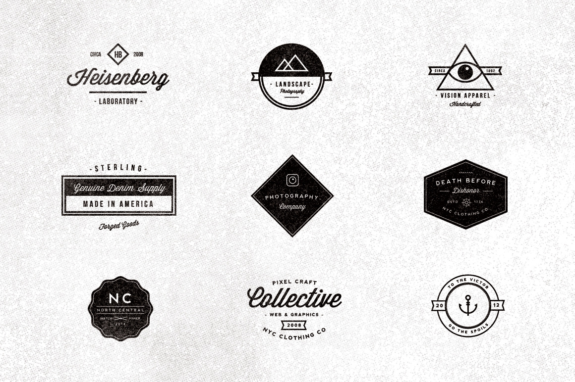 9 Vintage Typographic Logos, a Branding & Logo Template by Hustle ...