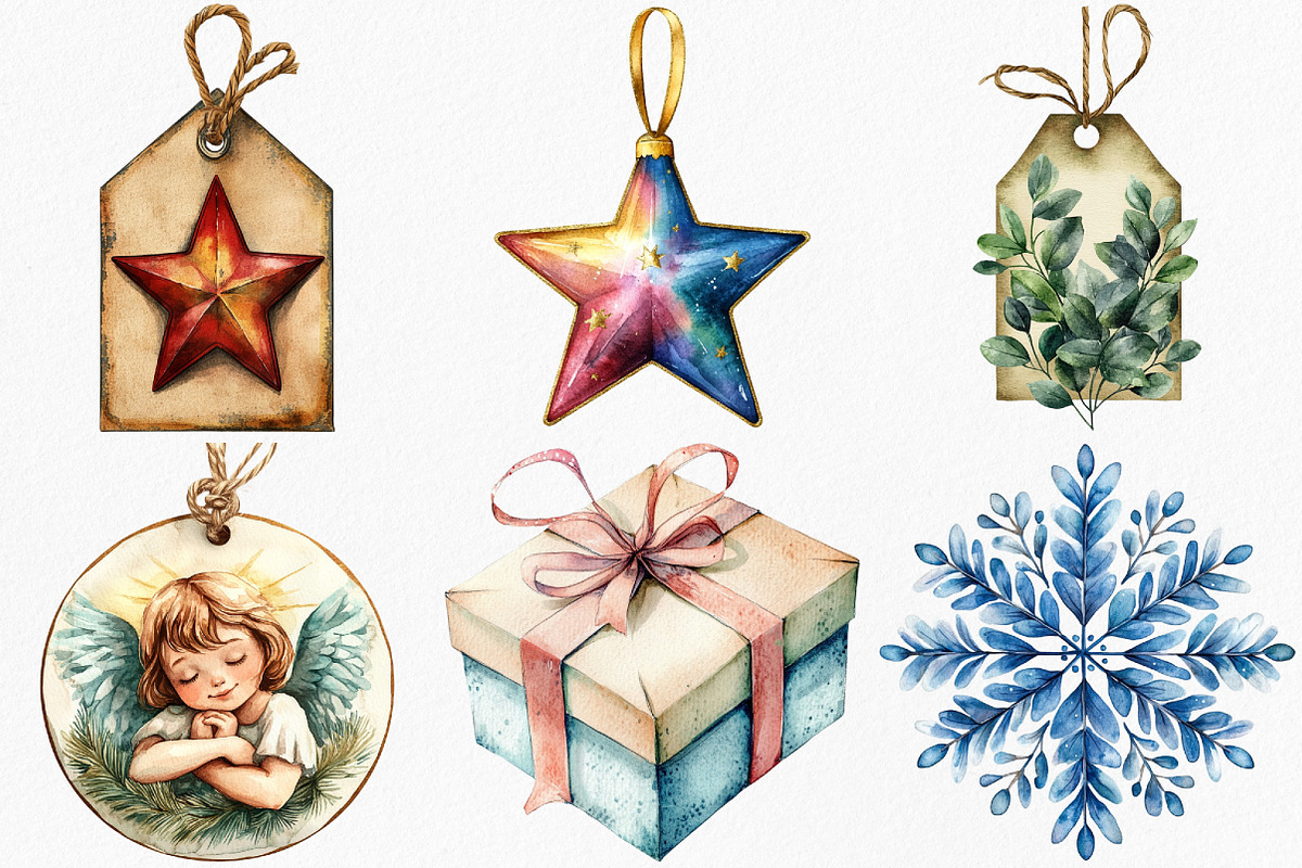 Christmas Gift Labels Clipart, an Illustration by Canvas Craft (Photo 3 of 7)