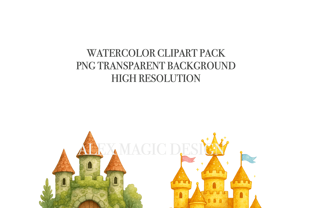 Castle Clipart Bundle, a Decorative Illustration by Pati Charm Studio (Photo 5 of 8)