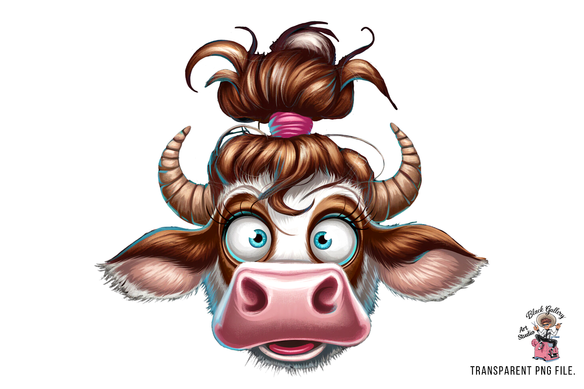 Comics Cow Clipart Bundle, a Graphic by Clipart Bloom (Photo 2 of 12)