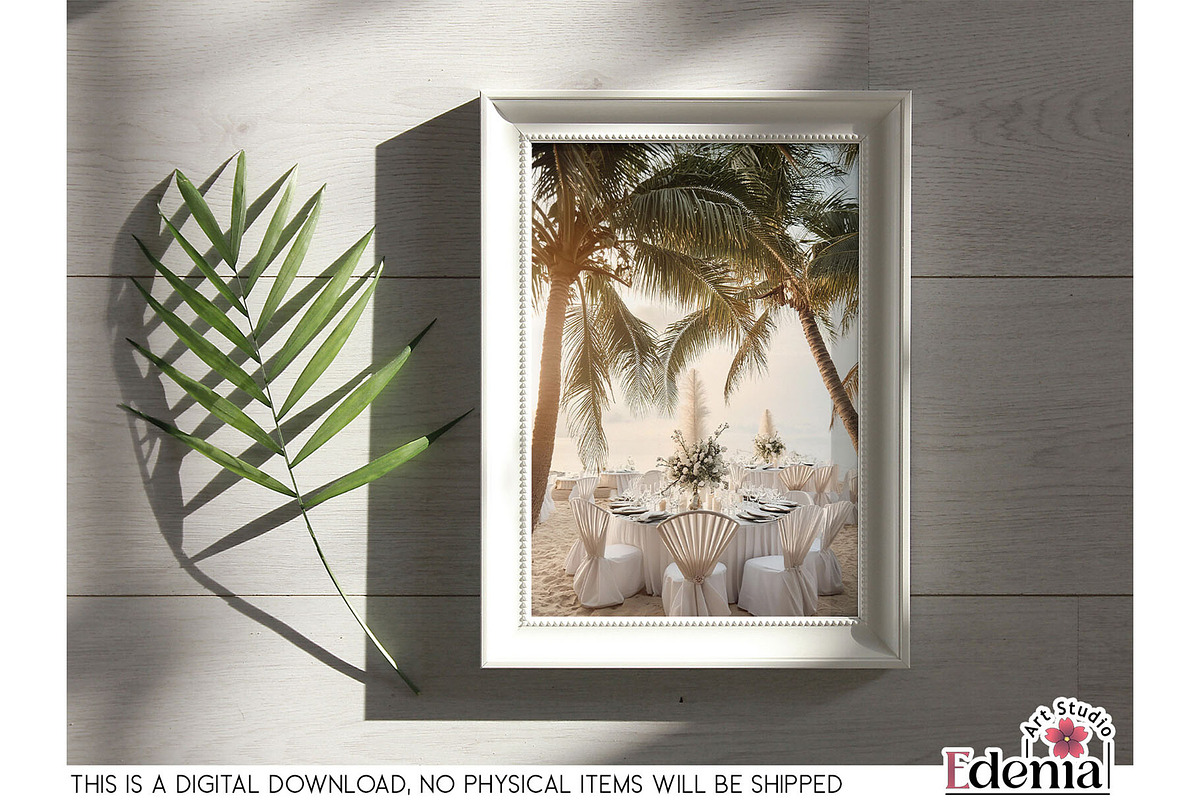 Beach Wedding Papers Sublimation, a Wallpaper Graphic by EdeniaArtStudio (Photo 15 of 15)