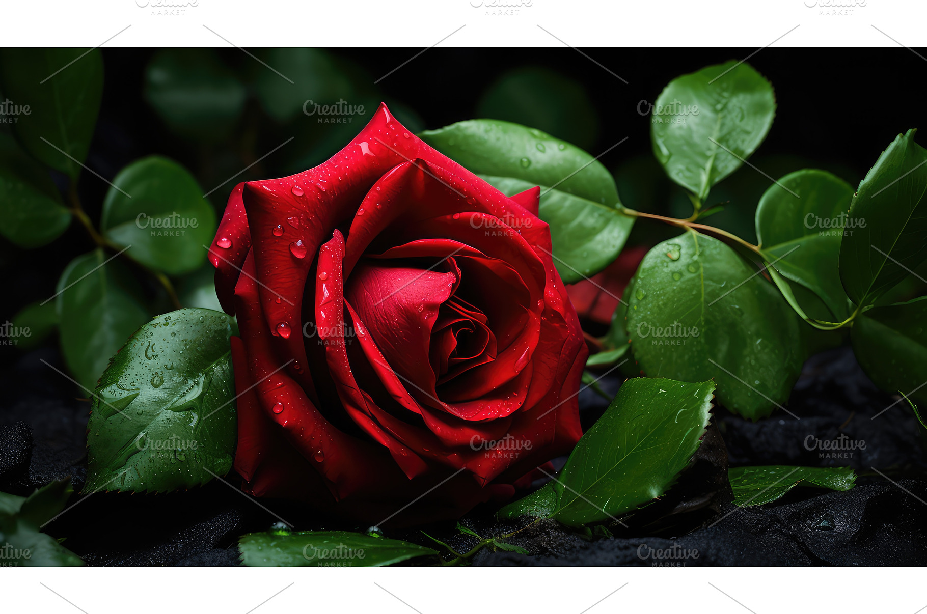 striking rose red ai generated, a Nature Photo by pikepicture