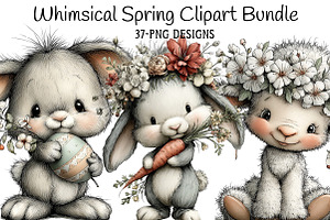 Whimsical Spring Clipart PNG, an Illustration by Daily.Designs
