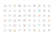 150 Travel Colored Line Icons, an Outline Icon by Creative Stall (Thumbnail 3 of 3)