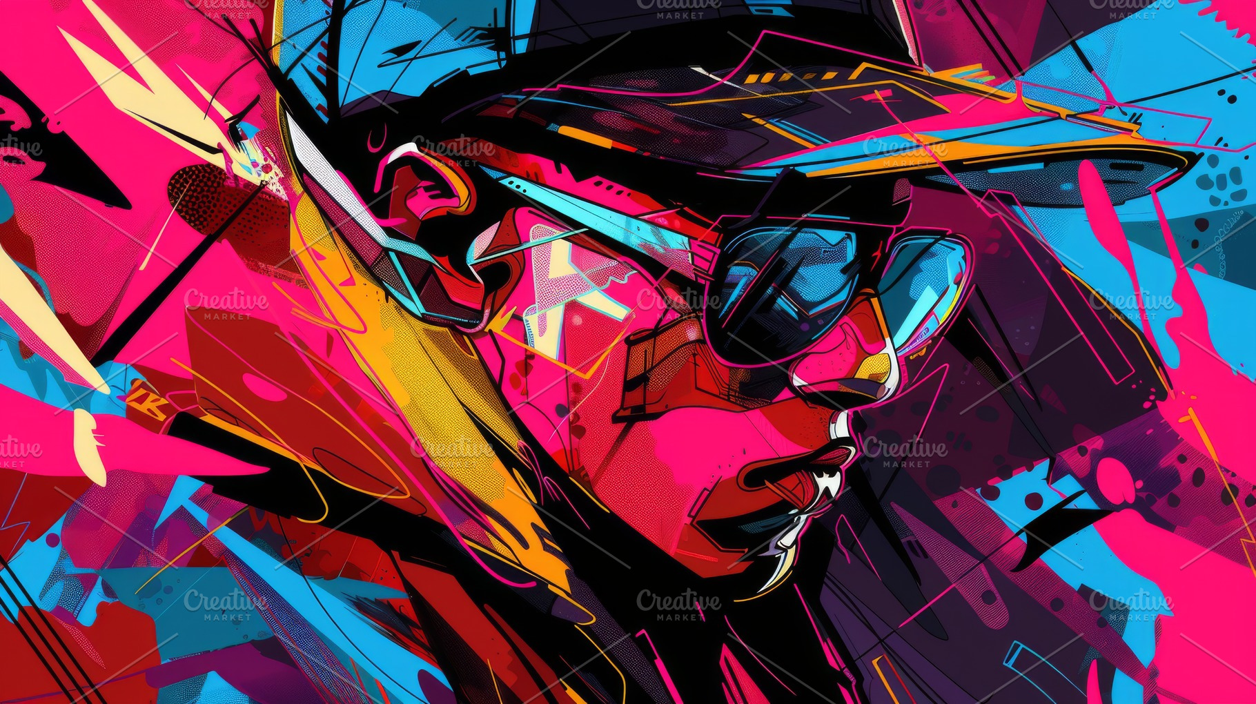 Colorful Abstract Urban Style Hiphop, an Abstract Photo by Pixeness