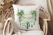 Boho Sage Green Birthday Clipart, an Illustration by RobertsArt (Thumbnail 8 of 8)