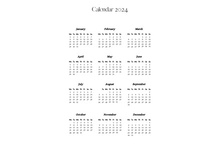 Calendar 2024 pdf A4 size