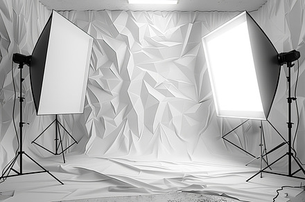 A photo studio with stylish abstract, a Photo by LOGOCREATIVE