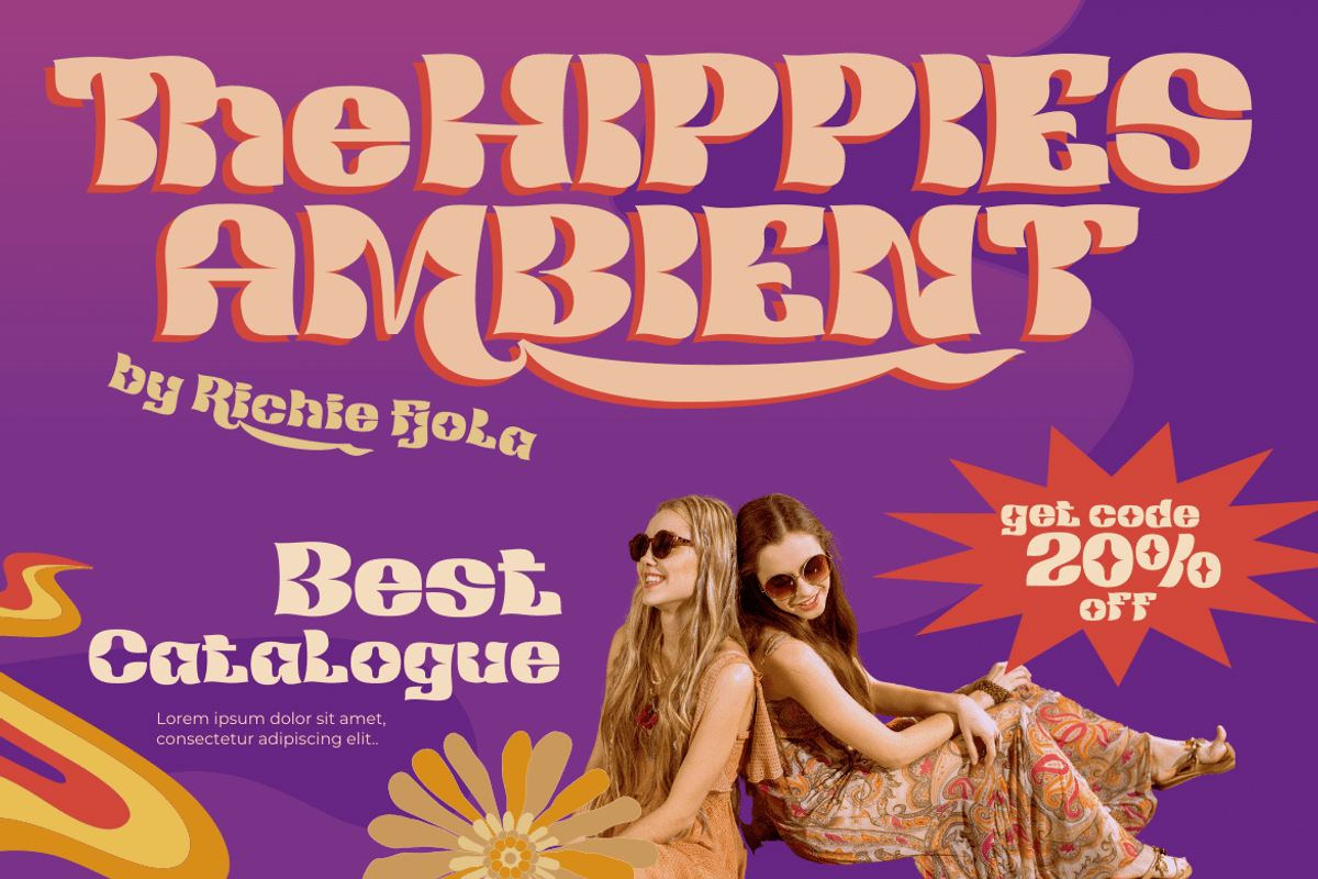 Redsema | Groovy Retro Font, a Font by twinstd (Photo 5 of 12)