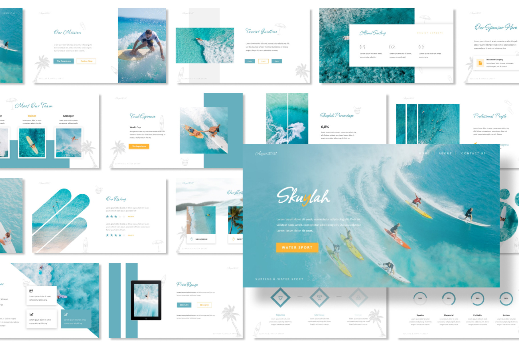 Surfing & Water Sport PowerPoint, a Presentation Template by Antstheme