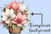 Whimsical Spring Flower Basket, an Illustration by Canvas Craft (Thumbnail 2 of 7)