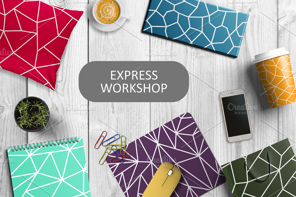 Color seamless polygon patterns, a Pattern Graphic by ExpressShop (Photo 2 of 5)
