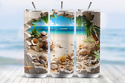 Beach Life Tumbler Wrap Template, a Marketing Template by Guavanaboy (Thumbnail 1 of 3)