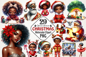 African American Christmas Clipart, an Illustration by RobertsArt