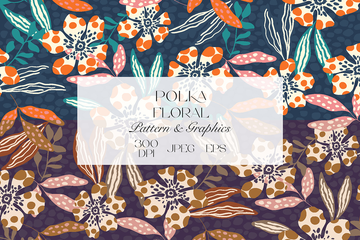 Polka Floral Seamless Pattern, a Pattern Graphic by StudioGlouna (Photo 1 of 9)