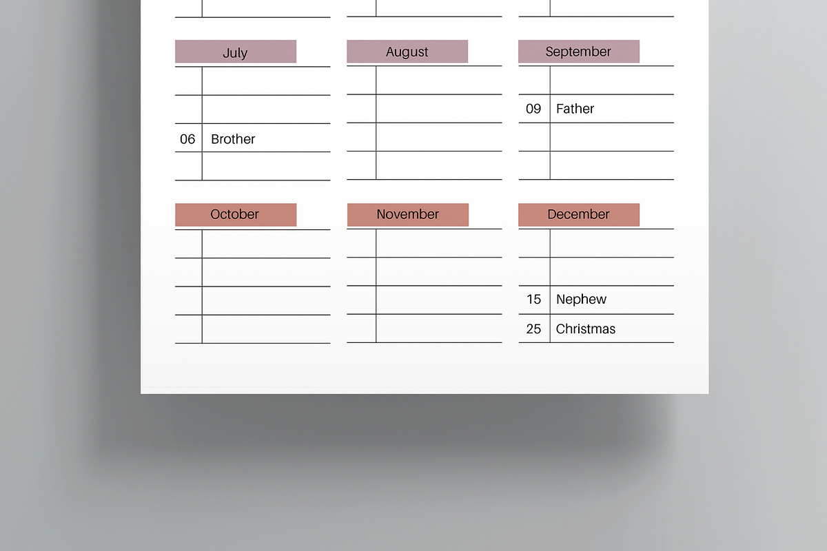 Birthday Calendar, a Stationery Template by MightyDesign (Photo 3 of 8)
