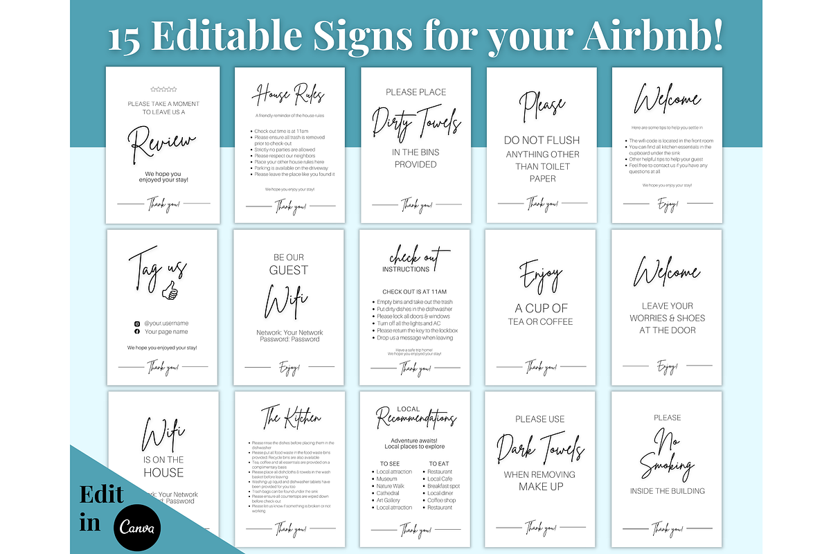 The Ultimate Airbnb Host BUNDLE!, a Poster Template by Templatables (Photo 8 of 11)