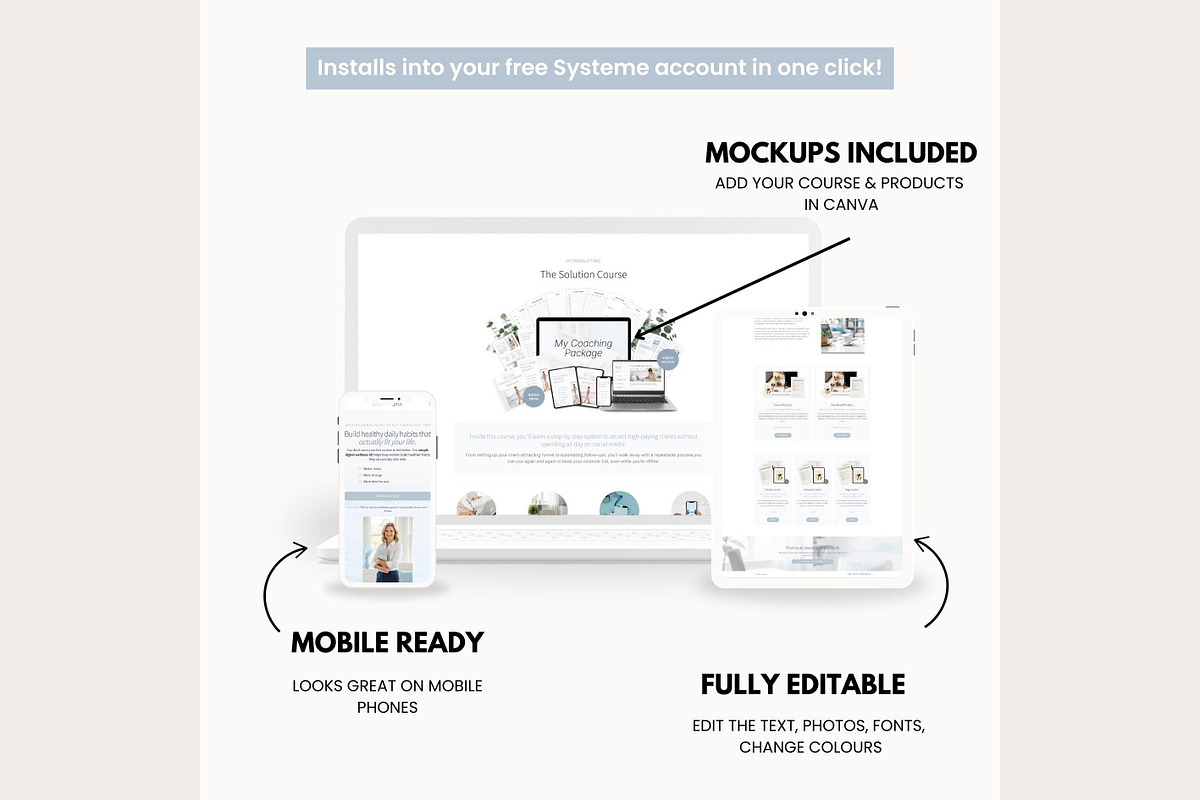 Systeme.io Salt & Sky New Website, a Landing Page Template by Hayley's Digital Hub (Photo 8 of 10)