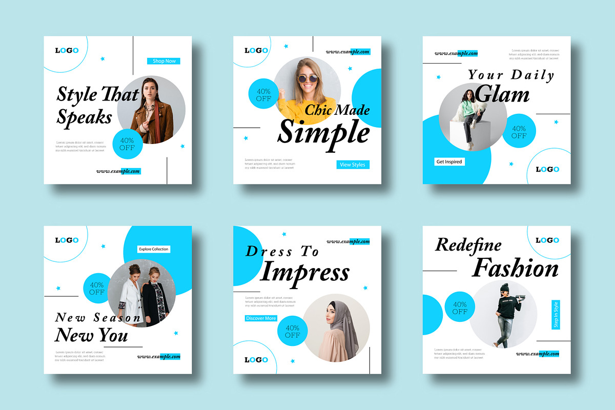 Modern Fashion Social Media Post, a Social Media Template by MightyDesign (Photo 1 of 8)