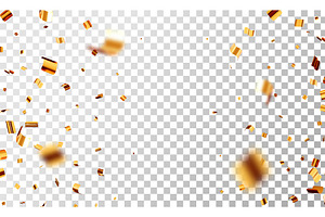 3D party gold confetti on, an Illustration by Abscent