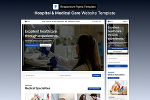 Hospital & Medical Figma Template, an UI Kit Template by Rozepaars Design