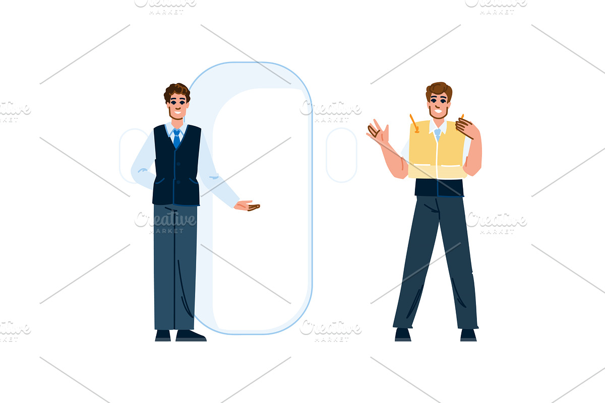 hospitality steward man vector, a Person Illustration by pikepicture
