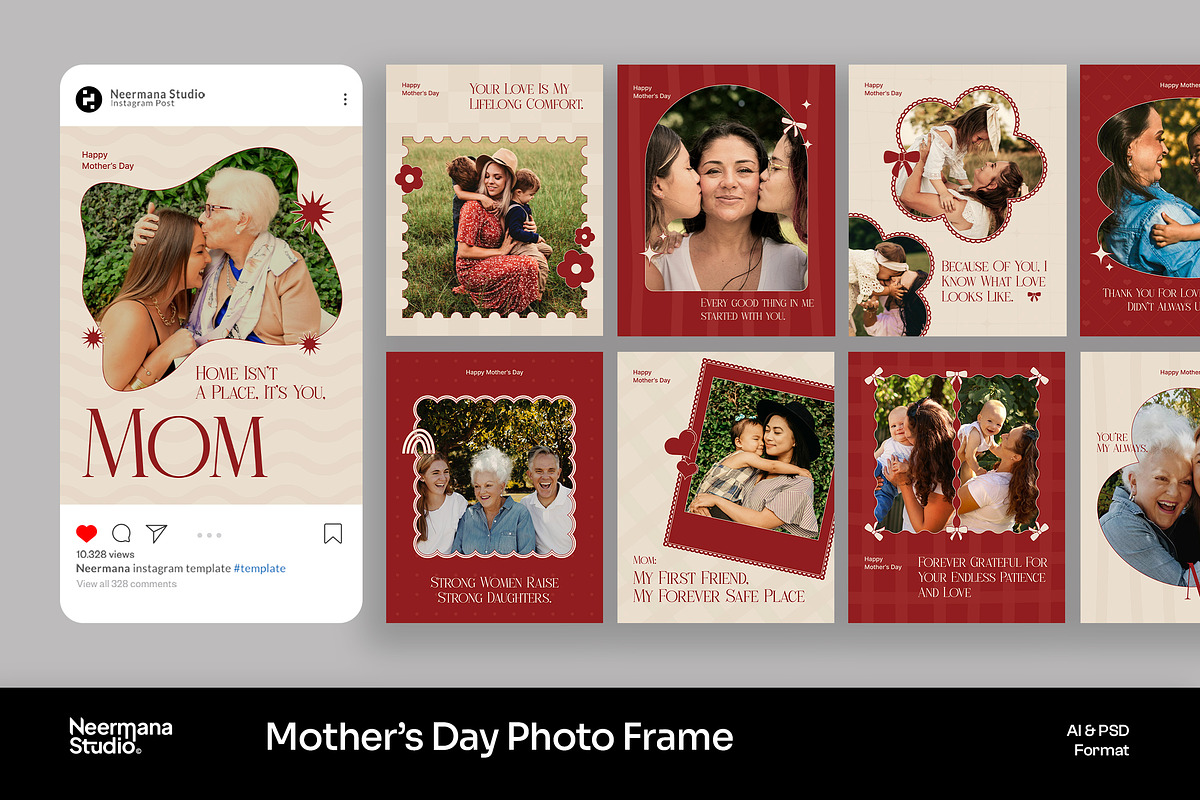 Mothers Day Photo Frame Instagram Po, a Social Media Template by Neermana (Photo 1 of 4)