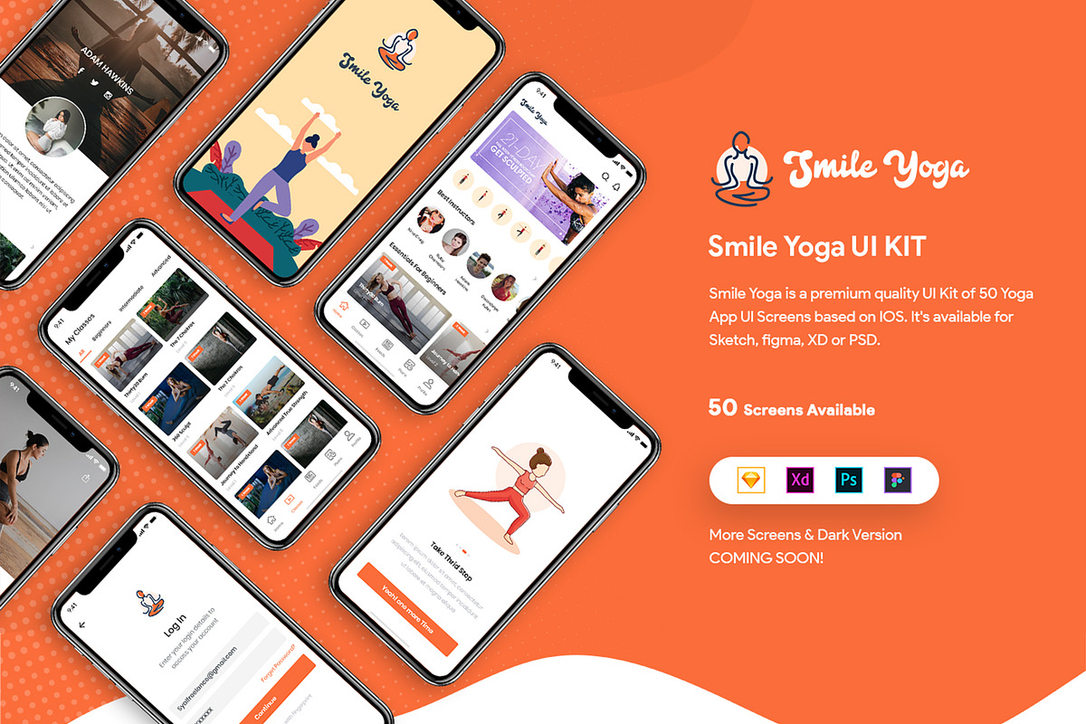 Smile Yoga UI Kit, an UI Kit Template by SyalUIUX (Photo 1 of 11)
