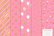 Gold Foil Digital Papers in Pink, a Pattern Graphic by Amanda Ilkov (Thumbnail 2 of 4)