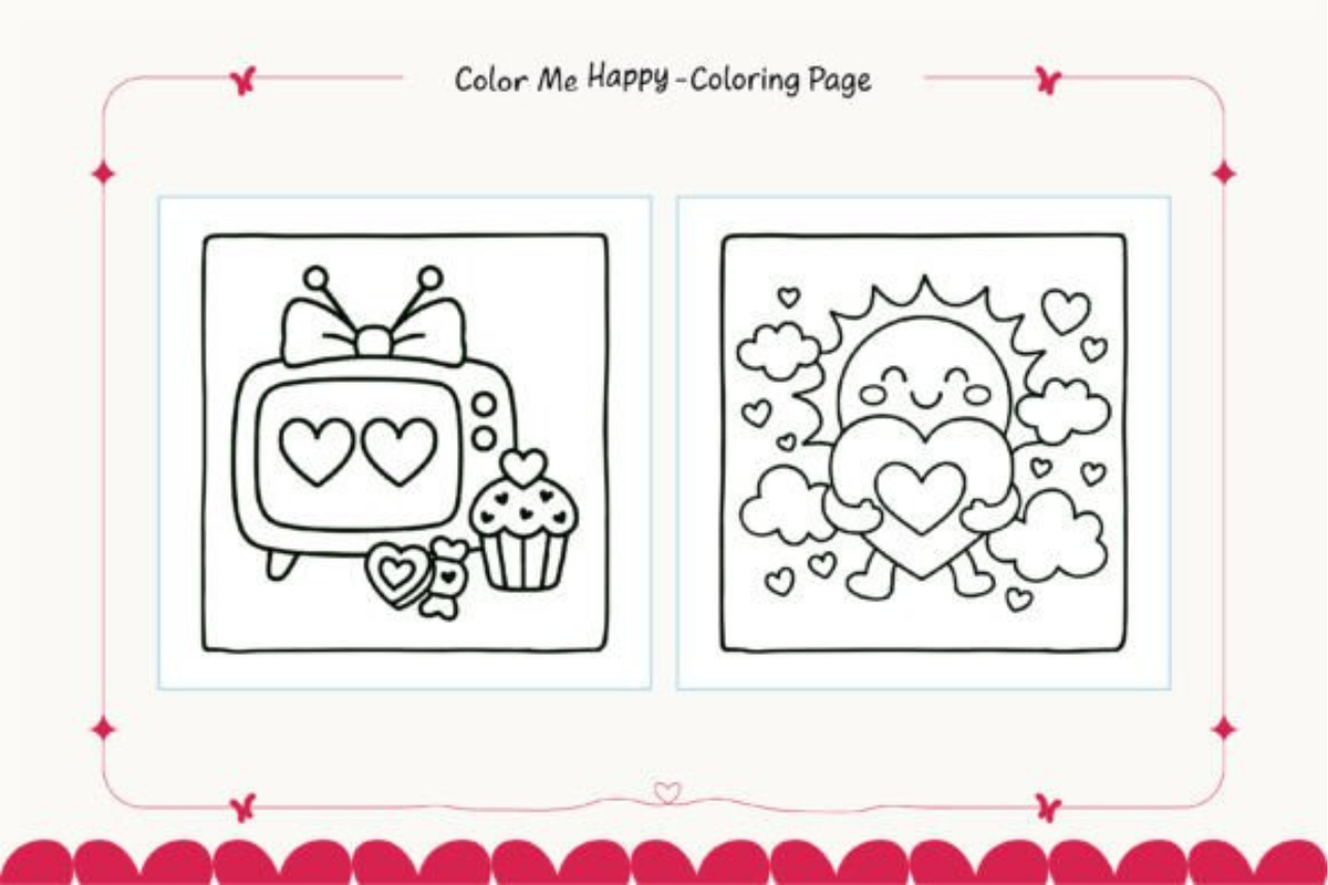 Valentine's Day Coloring Pages Bold, a Seasonal Illustration by Akrinity Digital (Photo 7 of 8)