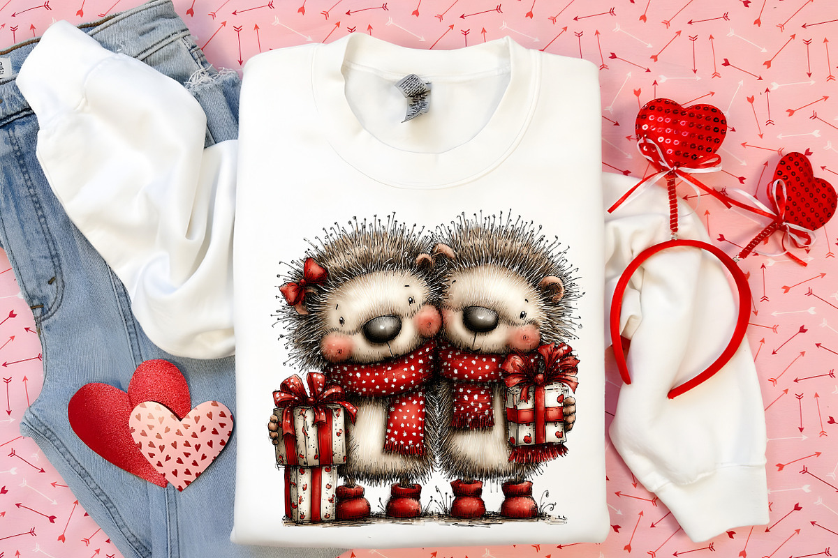 Whimsical Valentine Animals Clipart, an Illustration by Canvas Craft (Photo 6 of 6)