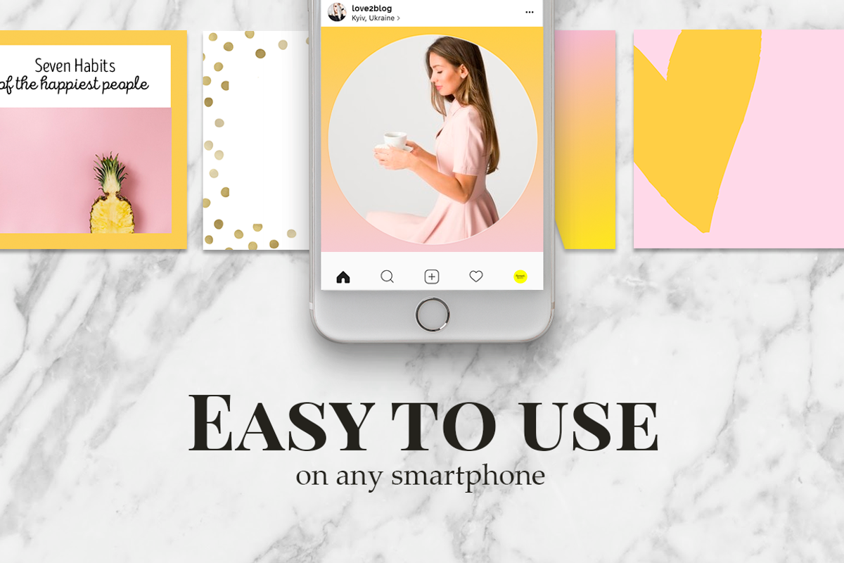 Instagram templates Mango Shake, a Social Media Template by Instagram templates E.B. (Photo 3 of 3)