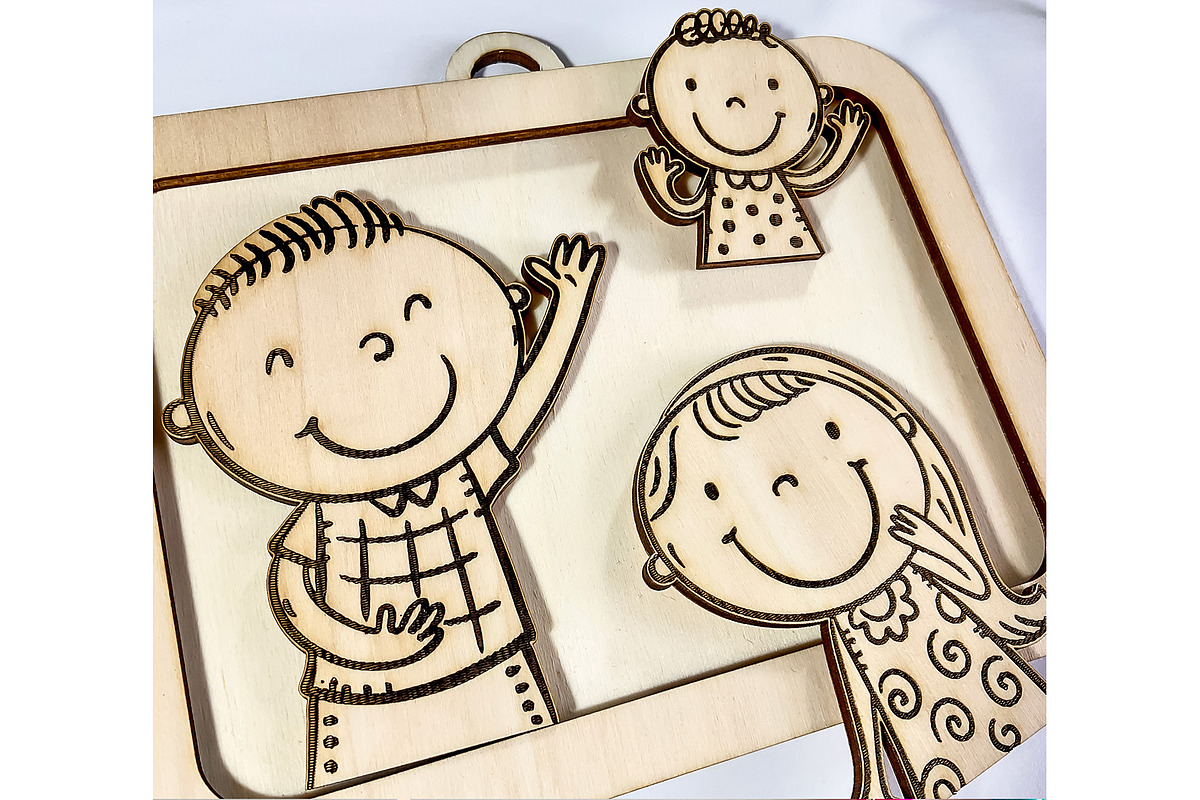 Custom Family Portrait Laser Cut, an Object Graphic by Bubert Art (Photo 9 of 10)