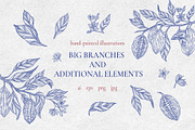 Cocoa leaves&beans vector clipart, an Illustration by Lidia's watercolor world (Thumbnail 4 of 6)