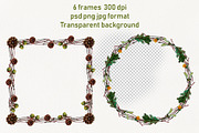 Watercolor Autumn Pattern and Frames, an Object Graphic by Dina Guiter (Thumbnail 9 of 14)