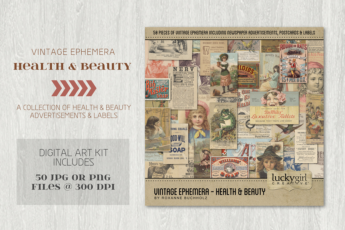 Vintage Ephemera - Health and Beauty, an Object Graphic by Lucky Girl Creative (Photo 1 of 4)