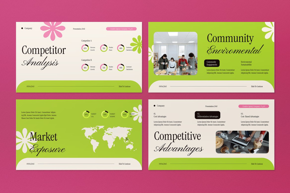 Cream Company Profile Google Slide, a Presentation Template by graphicook (Photo 4 of 5)