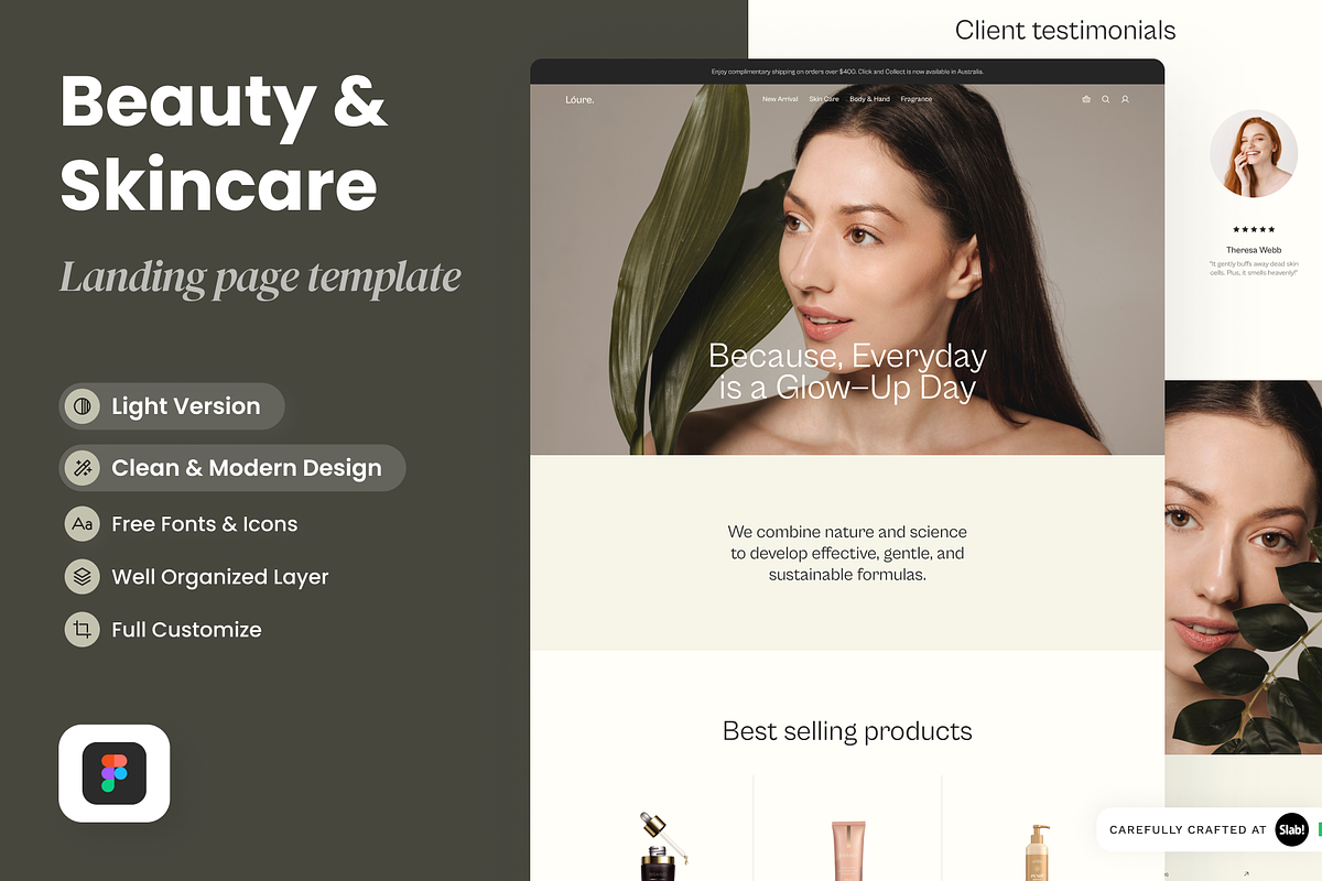 Loure - Skincare Website, a Landing Page Template by SLAB! Design (Photo 1 of 4)