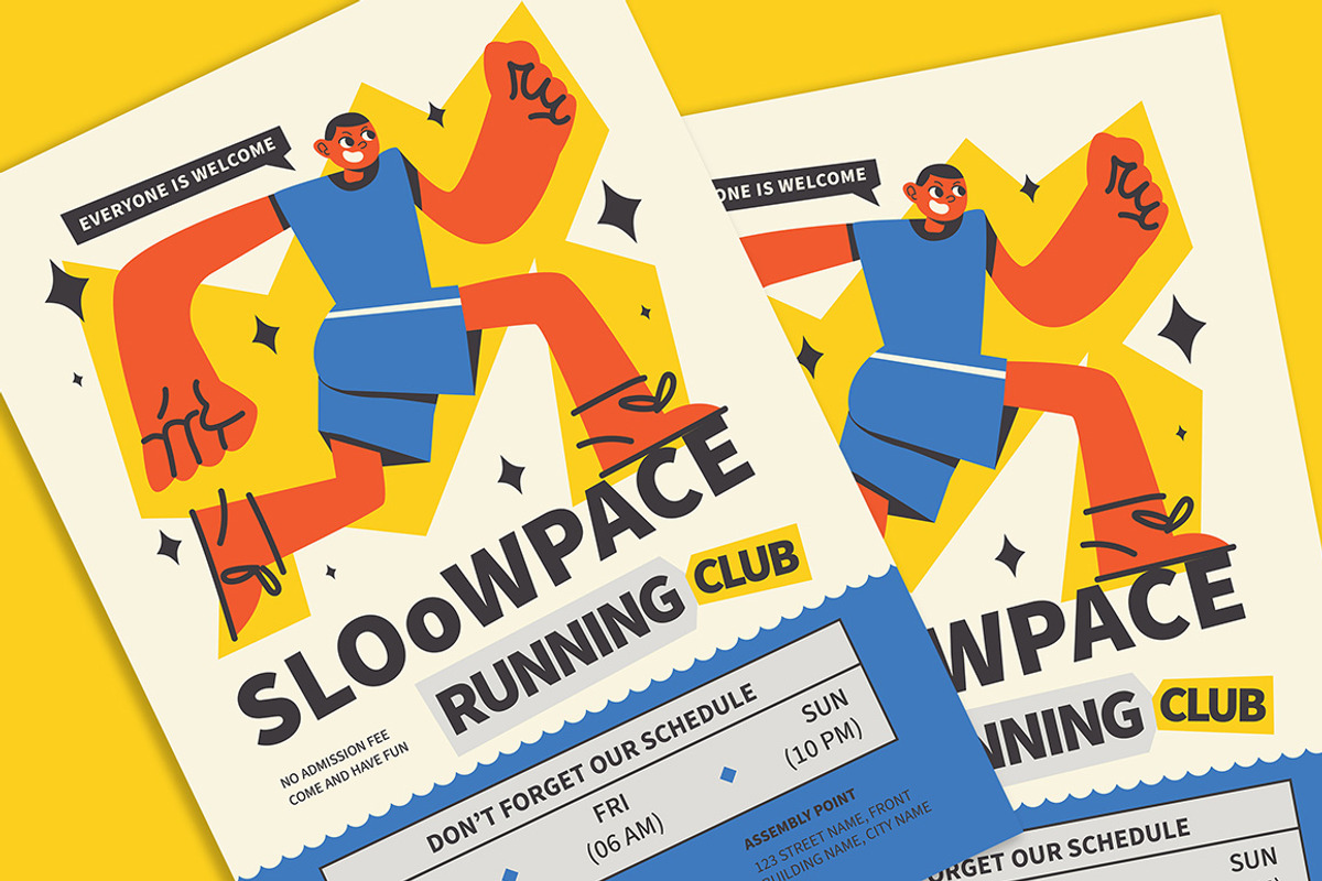 Running Club Flyer, a Flyer Template by Gumico Studio. (Photo 2 of 3)