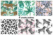 Leopard, zebra & palm leaves, an Animal Illustration by OJardin (Thumbnail 3 of 5)