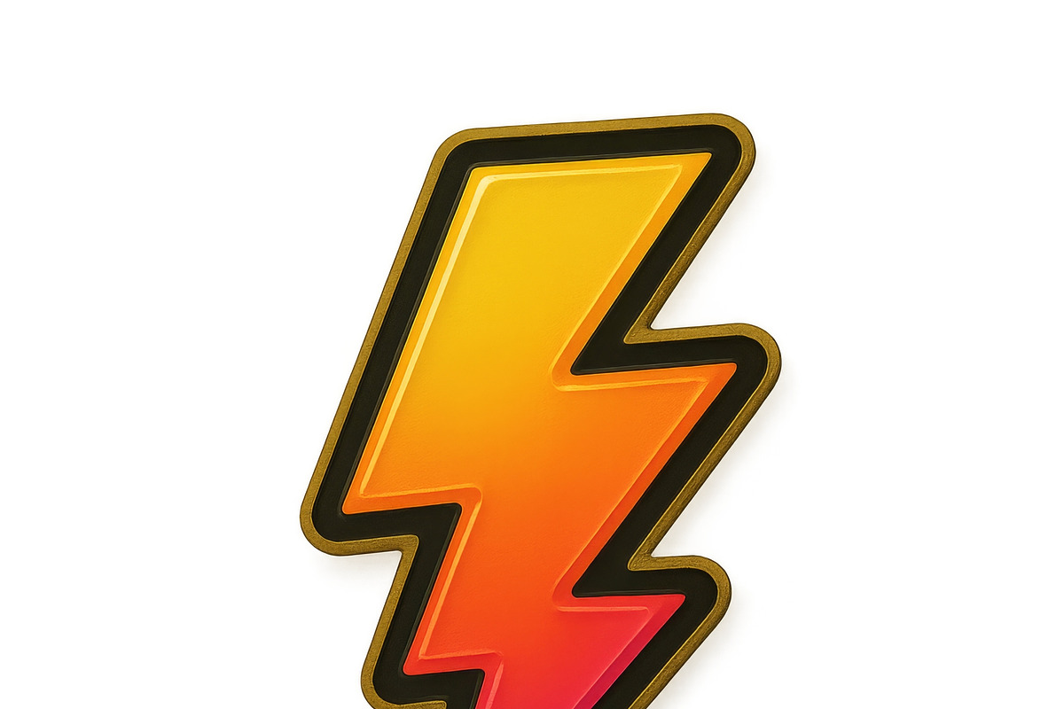 Lightning bolt pin with vibrant grad, an Illustration by Dvoevnore photos