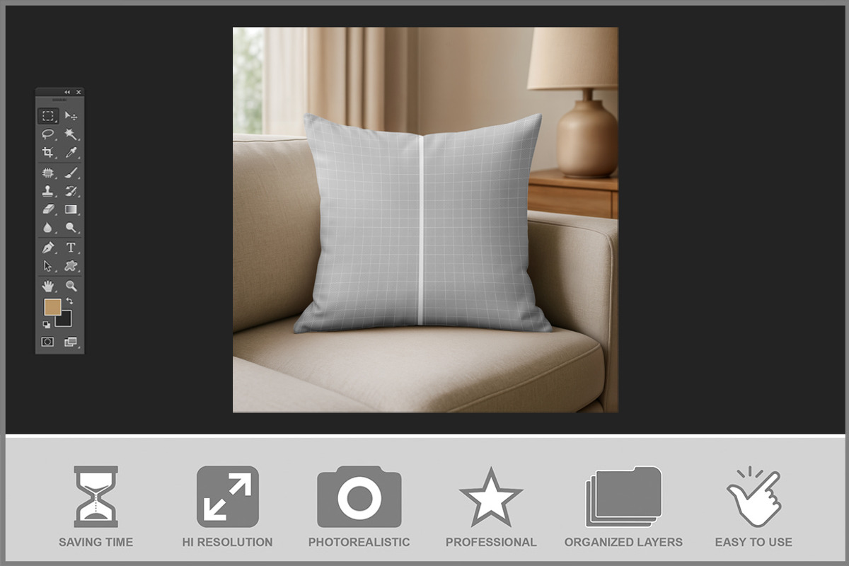 Cushion Mockup, a Product Mockup by Bruno's Shop (Photo 2 of 3)