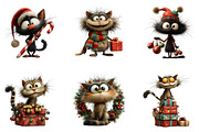 Whimsical Funny Christmas Cat, a Seasonal Illustration by fashionaddict (Thumbnail 2 of 6)