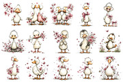 Whimsical Spring Goose Clipart, an Illustration by OK Design (Thumbnail 3 of 6)