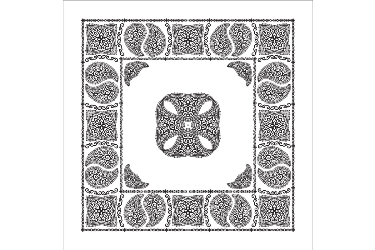 Set Of 4 Paisley Bandana's VI, a Pattern Graphic by Bakhtiozin art graphic (Photo 5 of 5)