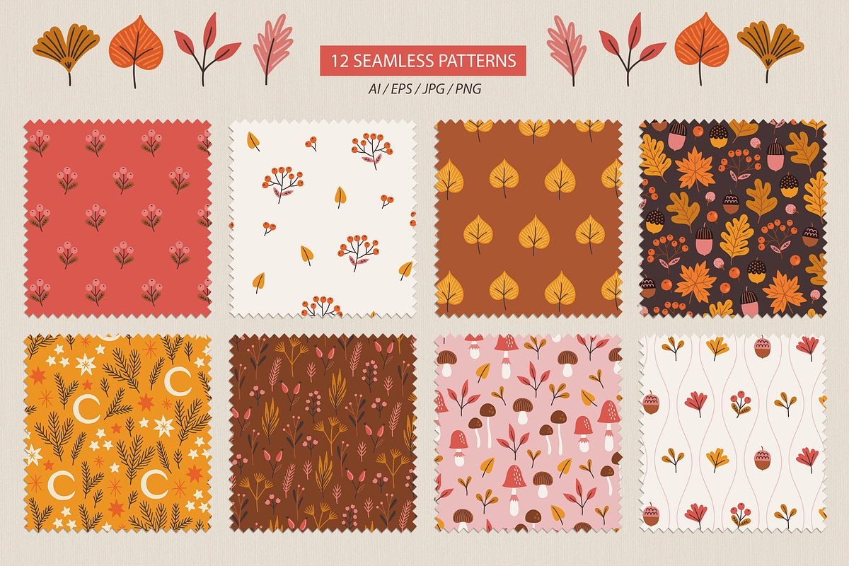 Autumn Leaves Kit, a Seasonal Illustration by miumiu (Photo 3 of 15)
