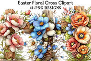Easter Floral Cross Clipart, an Illustration by Daily.Designs (Thumbnail 1 of 8)
