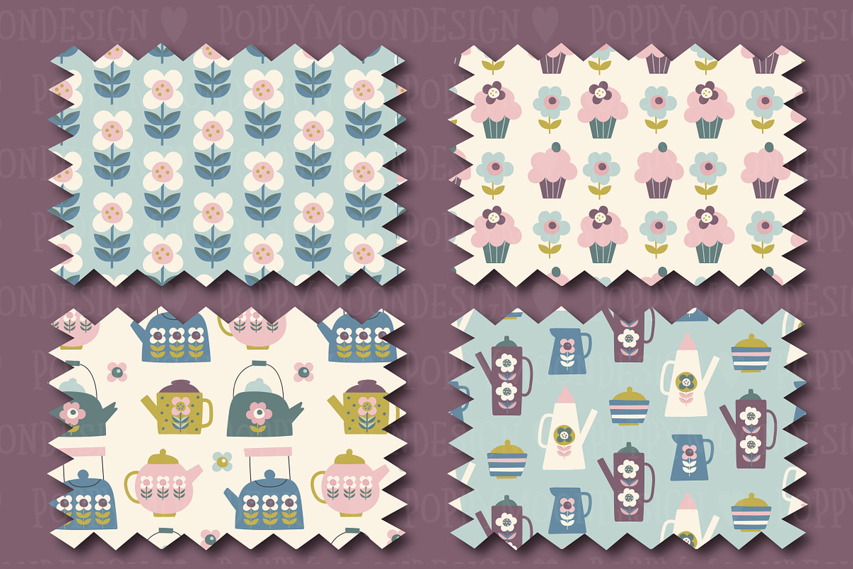 Tea Party and Clipart set, a Food Illustration by Poppymoondesign (Photo 6 of 10)